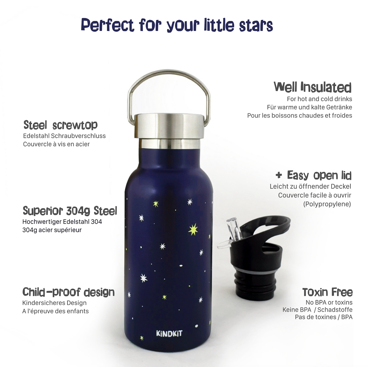 ‘Navy Star’ Edelstahl Thermosflasche (350 ml)