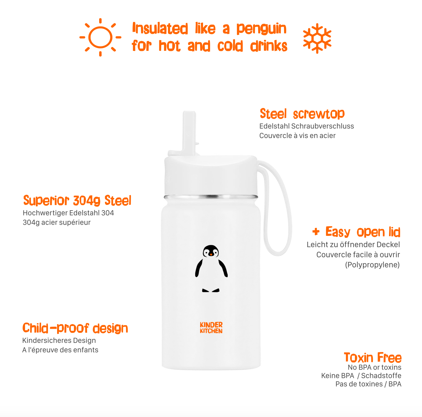 'White Penguin' (400ml) thermos flask